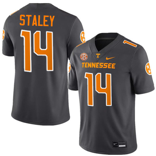 #14 Braylon Staley UT Vols Jerseys,Tennessee Volunteers College Football Jerseys Stitched-Smoke Grey
